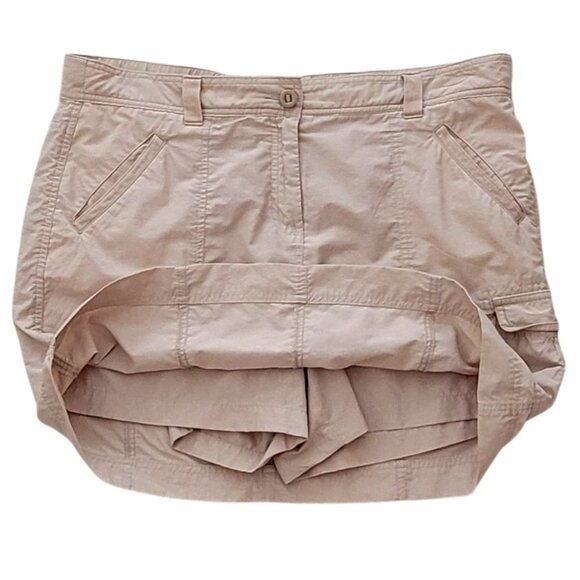 Lands End Khaki Golf Tennis Pickleball Everyday Cargo Skort Size 14 - Picture 1 of 12